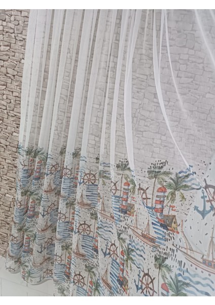 Çocuk Perdesi Tül Perde Deniz Manzaralı Genç ve Çoçuk Odaları Için 1/3 Pileli fiyatları