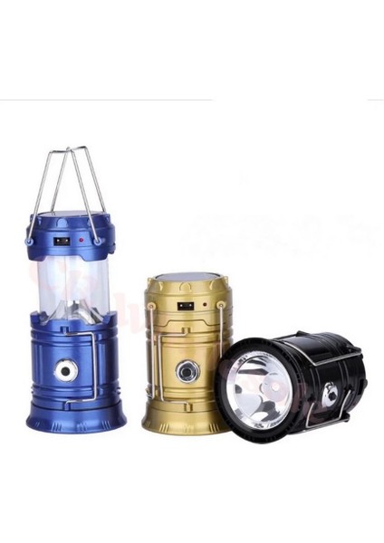 5800T Güneş Enerjili Şarj Edilebilir USB Girişli Kamp Feneri ( Lisinya )