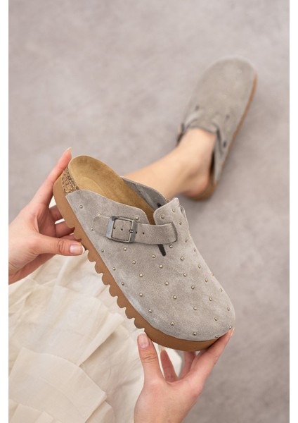 Oslo Hakiki Süet Mantar Taban Droplu Ortopedik Yüksek Eva Kadın Terlik fiyatları