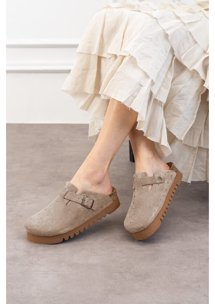 Oslo Hakiki Süet Mantar Taban Droplu Ortopedik Yüksek Eva Kadın Terlik indirimleri