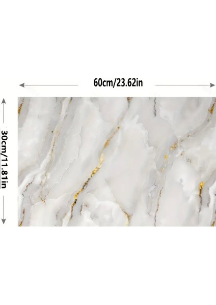 Vinil Beyaz Mermer Desenli Alüminyum Plastik Duvar Sticker - Lisinya