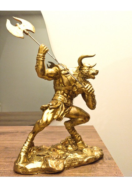 Dev Boy Minotaur Biblo Yarı Insan Yarı Boğa Heykel Ev Dekor Hediyelik Eşya modelleri