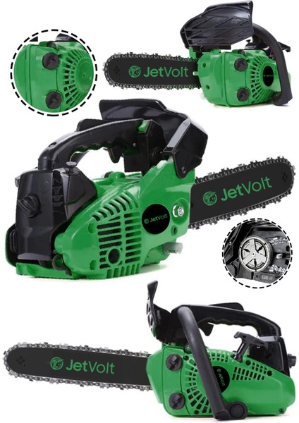 Jetvolt 25CC Mini Benzinli Testere Ağaç Odun Dal Budama ve Kesme Testeresi Hızar Motoru - Yeşil