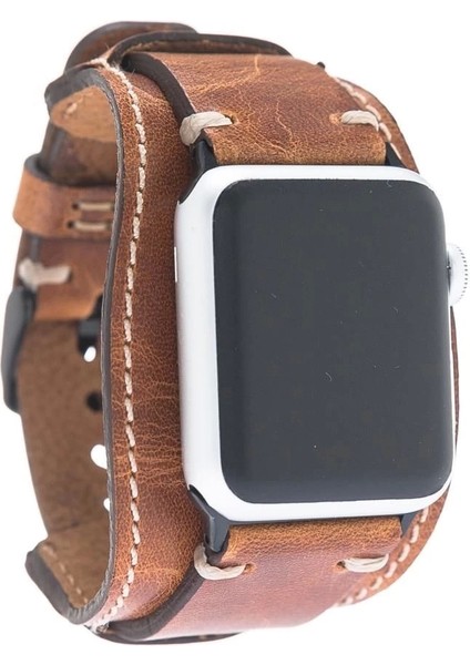 Apple Watch Uyumlu Deri Kordon 42-44-45MM Cuff V18