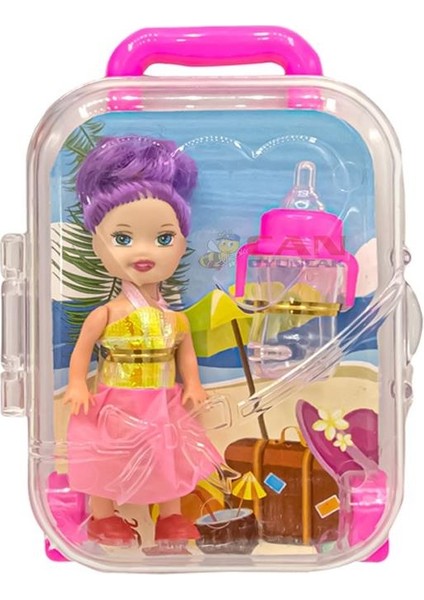 Anlily Biberonlu Bebek ve Bavulu - 02292 (Lisinya)