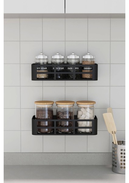 Banyo Duş Rafı 2'li Yapışkanlı ve Deliksiz Duş Organizer Suya Dayanıklı Siyah Raf indirimleri