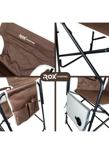 Campıng Fonksiyonel Sehpalı Kamp Sandalyesi - Kahverengi