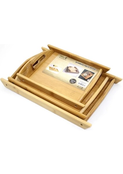 3'lü Bambu Tepsi Model 2