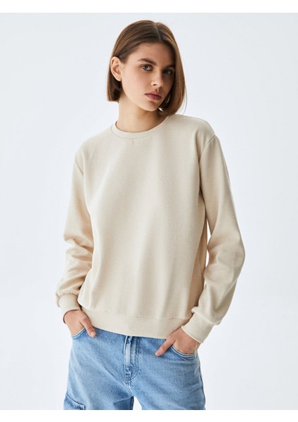 Lorize Sıfır Yaka Uzun Kollu Basıc Kadın Sweatshirt fiyatları