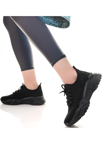 Ante Siyah Triko Bağcıklı Spor Ayakkabı - Lisinya modelleri