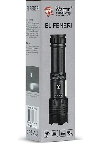 7 Mod Tx6 Powerbank El Feneri WT-624 - Lisinya indirimleri