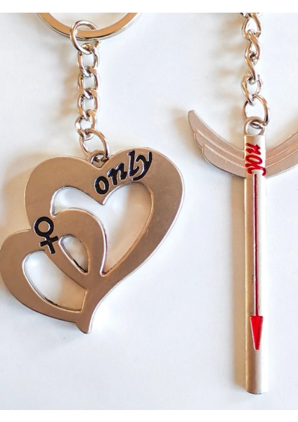 Kalp ve Kılıç Ikiz Metal Anahtarlık modelleri