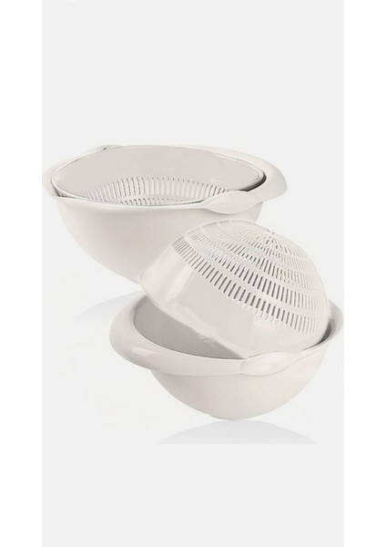 Döner Süzgeç Büyük Boy 3 Lt Aqua Hazneli Makarna Sebze Meyve Süzgeci Kremrenk modelleri