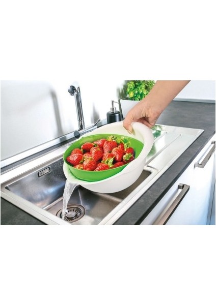 Döner Süzgeç Büyük Boy 3 Lt Aqua Hazneli Makarna Sebze Meyve Süzgeci Kremrenk indirimleri