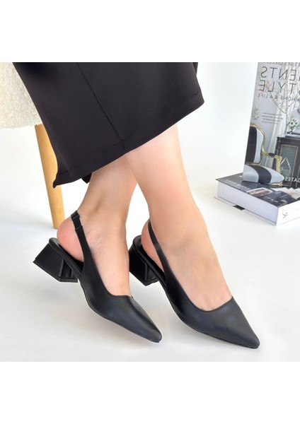 Morji Siyah Cilt Topuklu Ayakkabı - Lisinya modelleri