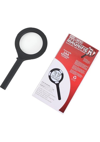 3 Ledli Işıklı El Büyüteci 250 Lümen Beyaz Işık Büyüteç 3x Zoom Tamirci Büyüteç WT374 - Lisinya modelleri