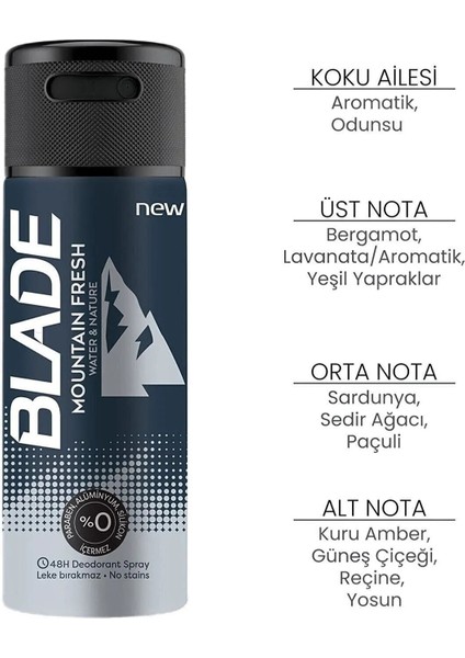 Mountain Fresh Erkek Deodorant 150ML Leke Bırakmaz