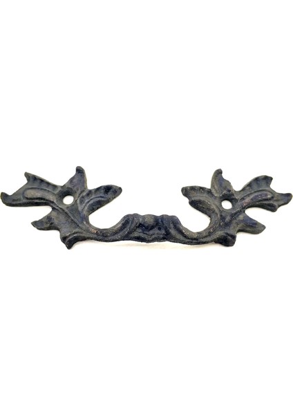 Antika Tarz Dekoratif Pirinç Çiçek Kapı Kulbu - 30X110 Mm, Oksit - Lisinya