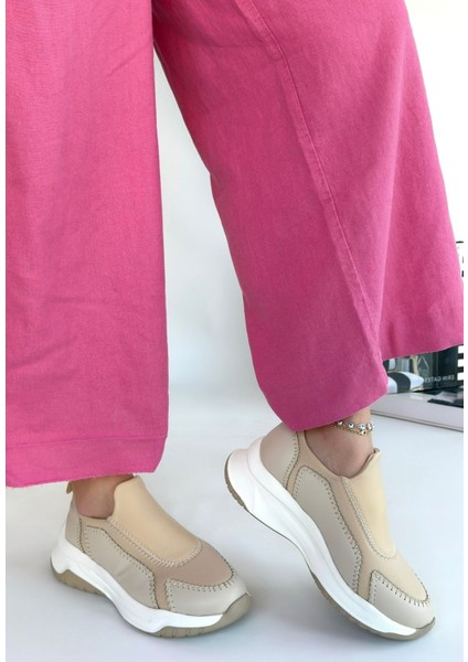 Kendy Bej Cilt Spor Ayakkabı - Lisinya