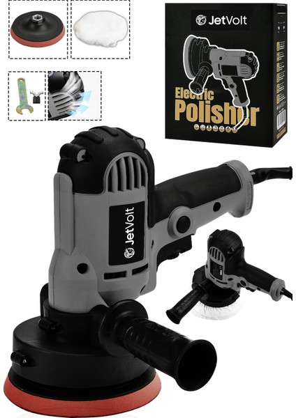 Jetvolt 12V Orbital 8 Kademli Cila Pasta Parlatma Polisaj Makinesi - Gri