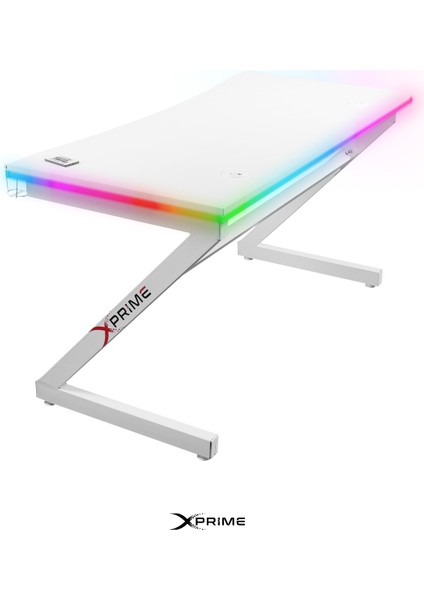 Markus Rgb Ledli Oyuncu Masası Beyaz