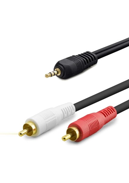 3.5 mm To 2rca Kablo 2lıne Gold 3m Siyah HDX1059