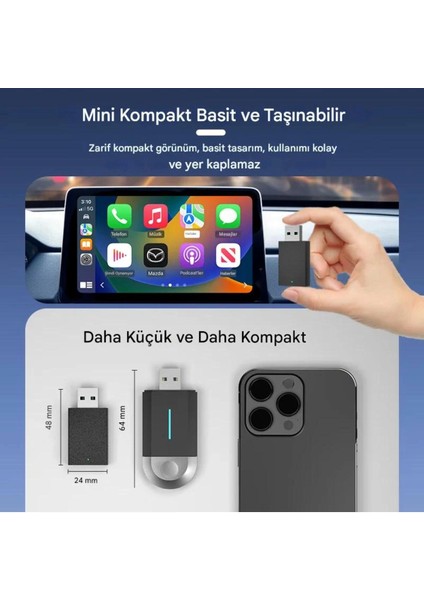 Kablosuz Android Auto/car Play USB Dongle Cihazı ( Lisinya )