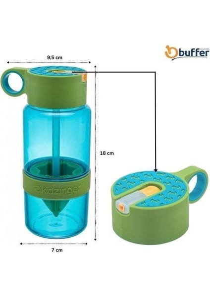 Buffer® Narenciye Limon Sıkmalı Pratik Detoks Toksin Atıcı Su Matarası Spor Şişesi fırsatları
