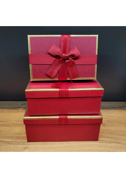 Tasarım 3'lü Kurdeleli Hediye Kutusu Seti fiyatları