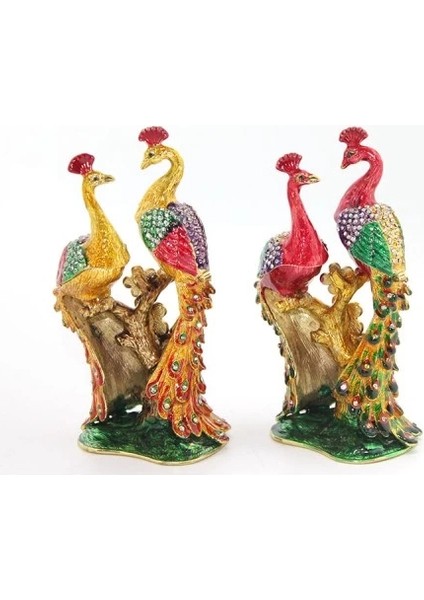 Swarovski Taşlı Tavuskuşu Figürü