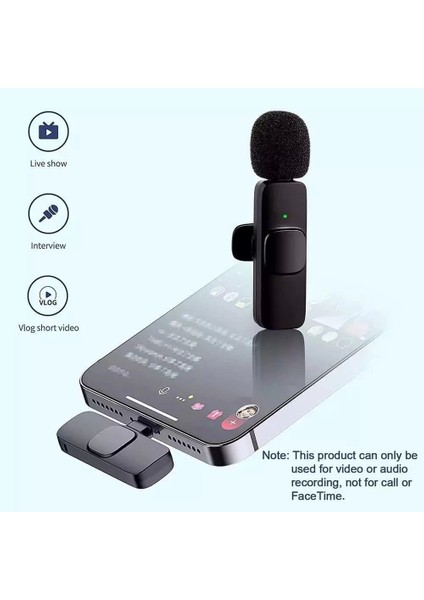 K9 2’li Type-C Kablosuz Yaka Mikrofonu - Lisinya modelleri