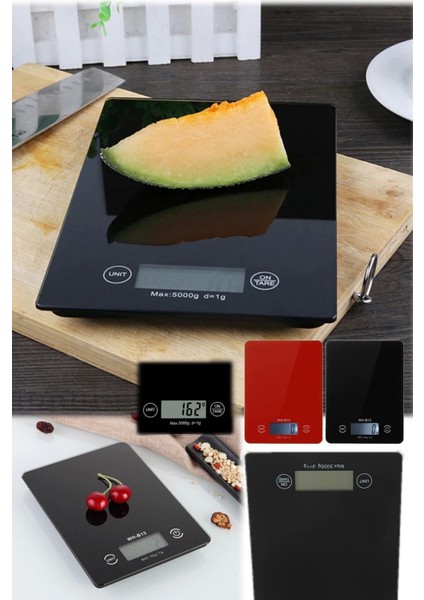 Dijital Mutfak Tartısı - 5 kg Kapasite, 1 Gram Hassasiyet, Şık Siyah Cam Tasarım ( Lisinya )
