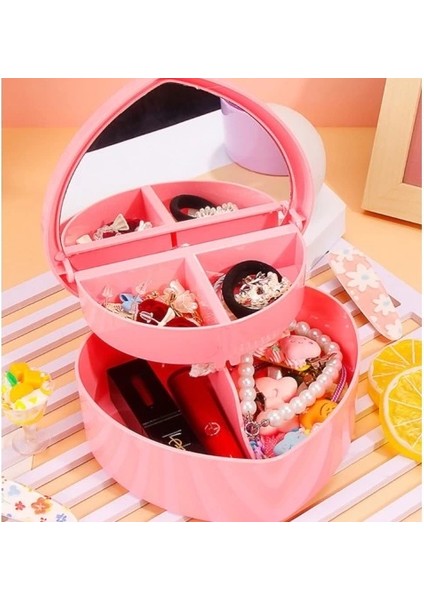 Kalp Tasarımlı Aynalı Takı Saklama Kutusu fırsatları