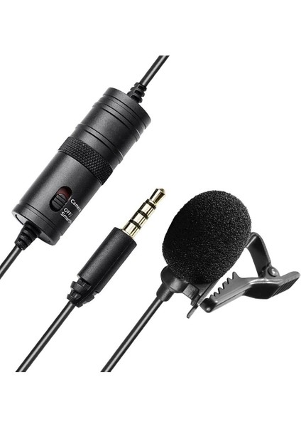 HK-401 Profesyonel Youtuber Kamera Telefon Yaka Mikrofonu (6 Metre Kablolu)