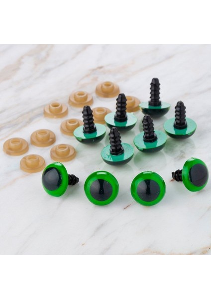 Loren 14 mm Yeşil 5 Çift Amigurumi Göz