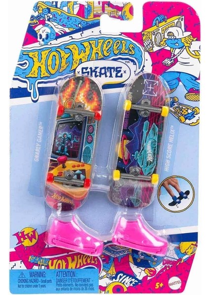 HXL17 Hot Wheels Skate Retro Temalı Ikili Parmak Kaykay ve Ayakkabı Paketi modelleri