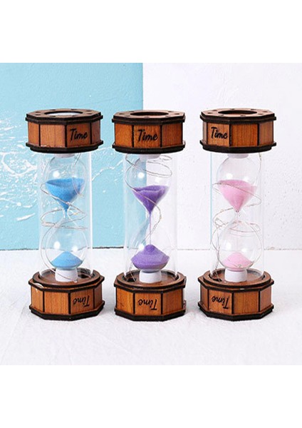 Işikli Dekoratif Ahşap Kum Saati - Lisinya