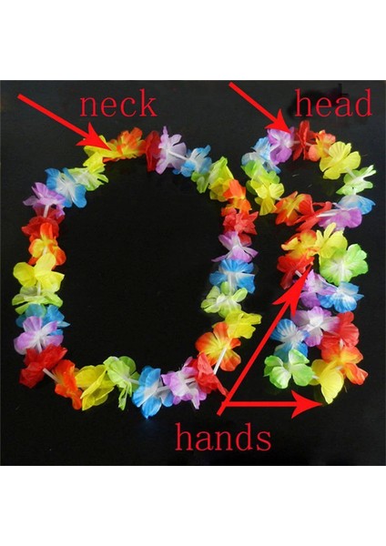 Rengarenk Hawaii Kolye Taç Bileklik Seti 4 Parça - Lisinya fiyatları