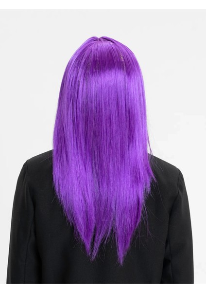 Mor Renk Düz Kesim Uzun Parti Peruğu Takma Saç - Lisinya
