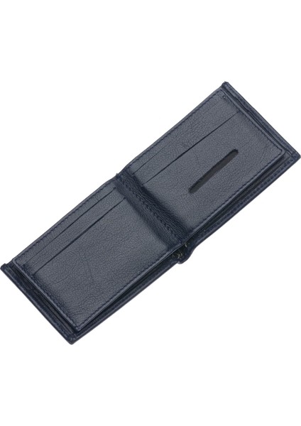 Hakiki Deri Bol Kart Bölmeli Erkek Cüzdanı - Lacivert fırsatları