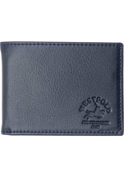 Hakiki Deri Bol Kart Bölmeli Erkek Cüzdanı - Lacivert