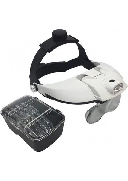 5 Mercekli Çok Fonksiyonlu, Başlık Tip Işıklı Büyüteç 81001H - Lisinya