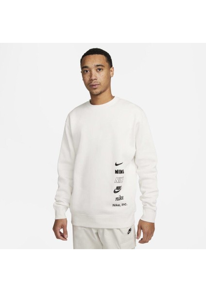 Club Fleece Erkek Beyaz Sweatshirt