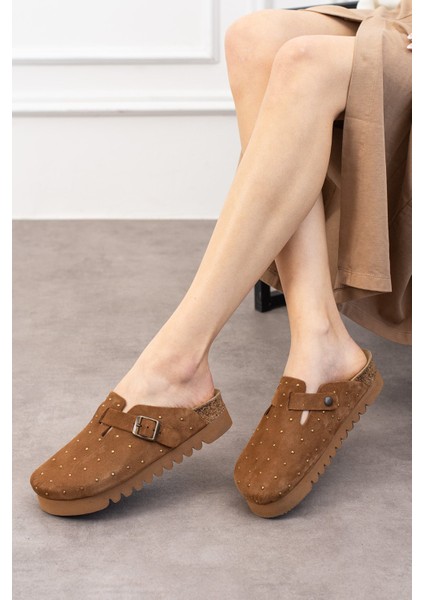 Oslo Hakiki Süet Mantar Taban Droplu Ortopedik Yüksek Eva Kadın Terlik fiyatları