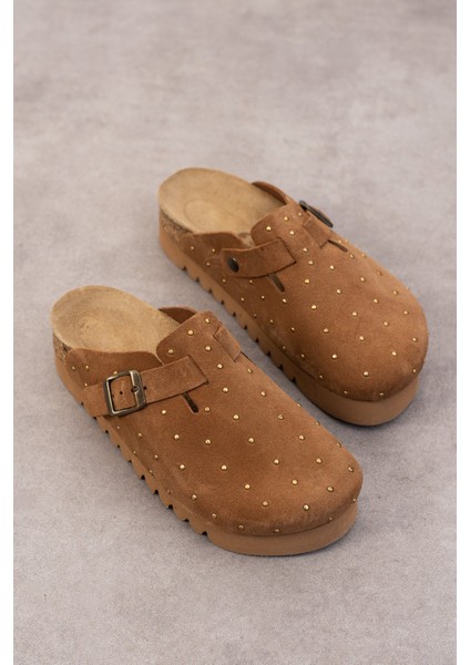 Oslo Hakiki Süet Mantar Taban Droplu Ortopedik Yüksek Eva Kadın Terlik modelleri