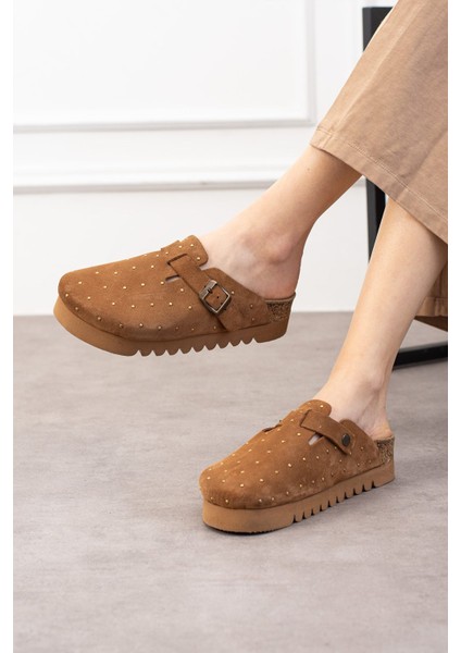 Oslo Hakiki Süet Mantar Taban Droplu Ortopedik Yüksek Eva Kadın Terlik fırsatları