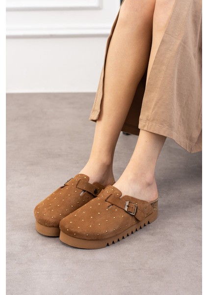 Oslo Hakiki Süet Mantar Taban Droplu Ortopedik Yüksek Eva Kadın Terlik indirimleri