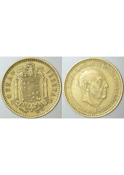 Ispanya 1 Peseta 1966 (70). Franco Dönemi.