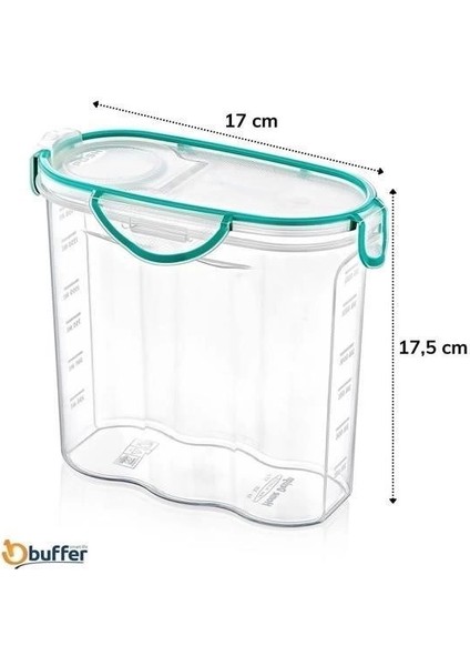 Kilitli Kapaklı Contalı Hava,su Sıvı Geçirmez 1,7 Litre Erzak Saklama KABI-SA585 fırsatları