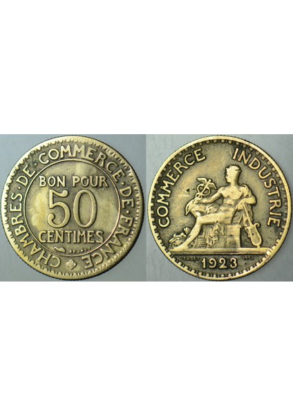Fransa 50 Centimes 1923.